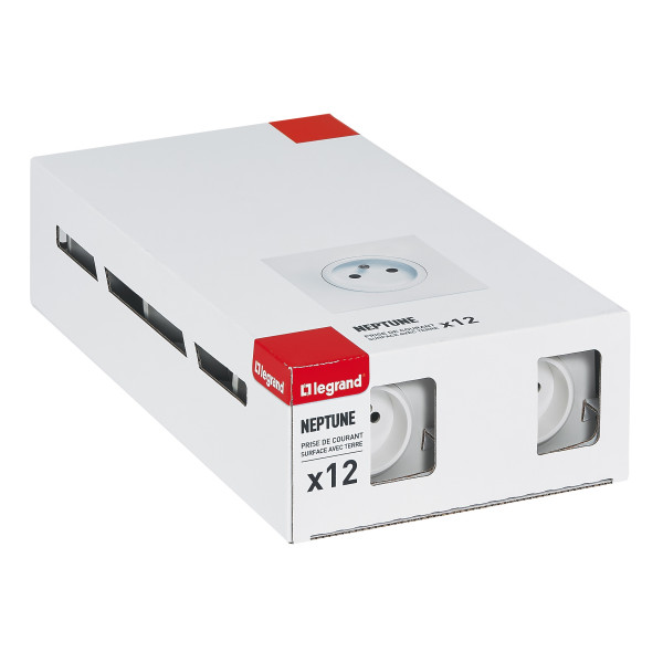 Legrand - lot de 12 prises de courant avec terre Legrand Neptune - blanc
