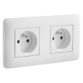 Casual double prise de courant 2p+t precablee blanc