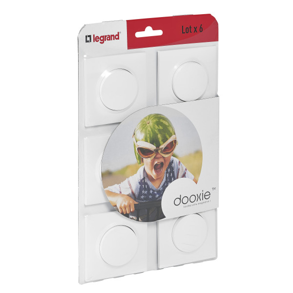 Interrupteur ou va-et-vient blanc Legrand Dooxie Lot de 6 pièces avec plaques de finition