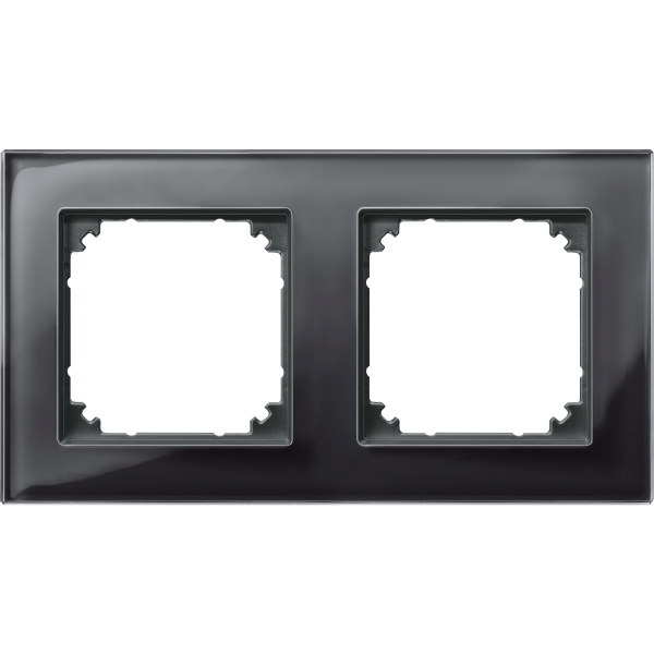 System m - m elegance - plaque de finition - 2 postes - verre noir