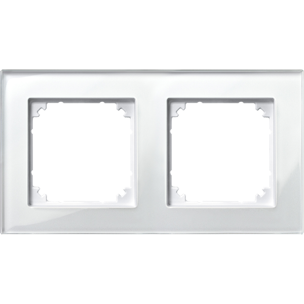 System m - m elegance - plaque de finition - 2 postes - verre blanc