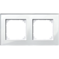 System m - m elegance - plaque de finition - 2 postes - verre blanc