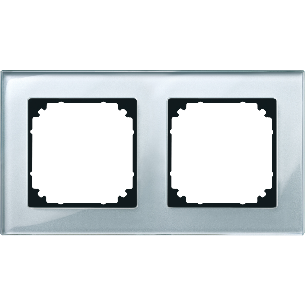 System m - m elegance - plaque de finition - 2 postes - verre diamant