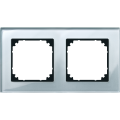 System m - m elegance - plaque de finition - 2 postes - verre diamant