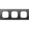 System m - m elegance - plaque de finition - 3 postes - verre noir