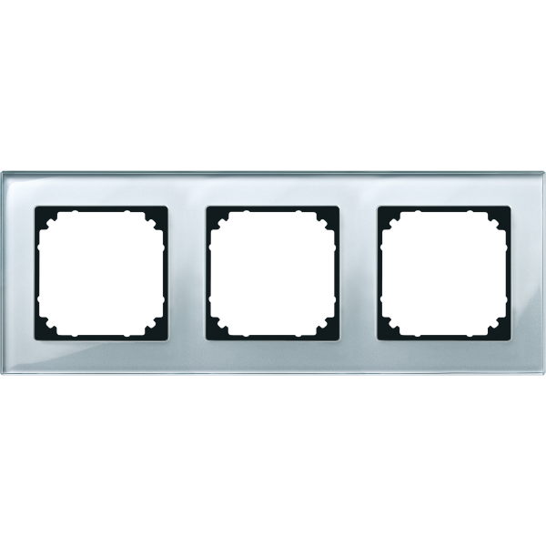System m - m elegance - plaque de finition - 3 postes - verre diamant