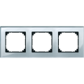 System m - m elegance - plaque de finition - 3 postes - verre diamant