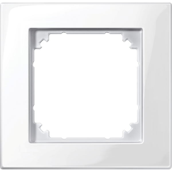 System m - m plan - plaque de finition - 1 poste - blanc polaire brillant
