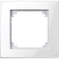 System m - m plan - plaque de finition - 1 poste - blanc polaire brillant