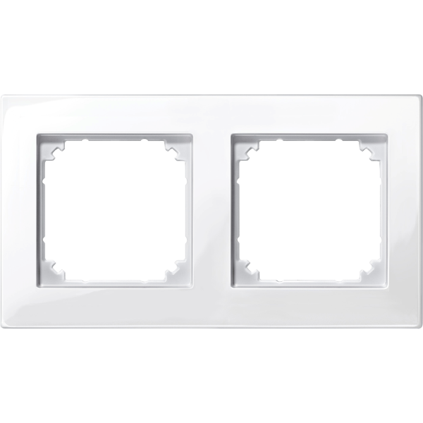 System m - m plan - plaque de finition - 2 postes - blanc polaire brillant