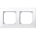 System m - m plan - plaque de finition - 2 postes - blanc polaire brillant