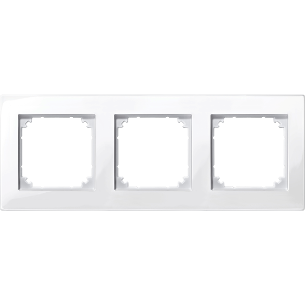 System m - m plan - plaque de finition - 3 postes - blanc polaire brillant