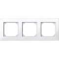 System m - m plan - plaque de finition - 3 postes - blanc polaire brillant