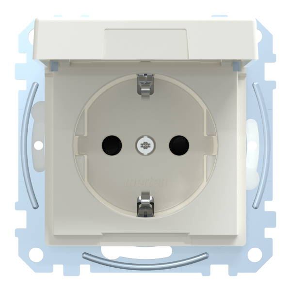 System m - prise 2p+t - std all. - ip44 - borne auto - blanc brillant