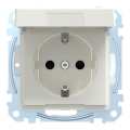 System m - prise 2p+t - std all. - ip44 - borne auto - blanc brillant