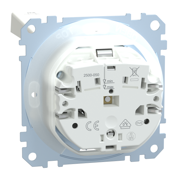 System m - prise 2p+t - std all. - ip44 - borne auto - blanc brillant