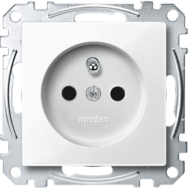 System m - prise 2p+t - nf - borne auto - blanc polaire brillant