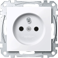System m - prise 2p+t - nf - borne auto - blanc antimicrobien