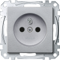 System m - prise 2p+t - nf - borne auto - aluminium