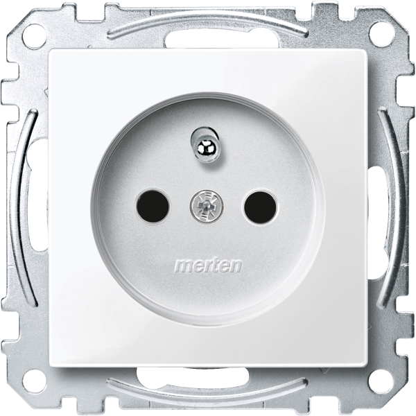 System m - prise 2p+t - nf - borne à vis - blanc polaire brillant