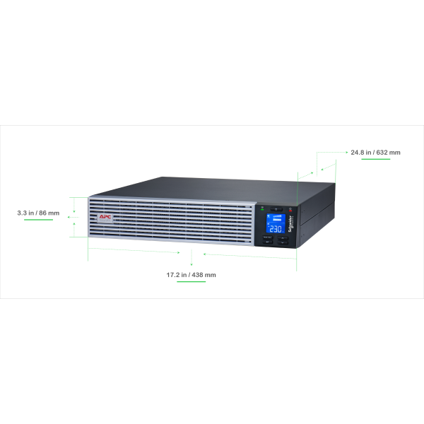Easy ups srv - onduleur on-line 3kva bat lithium-ion tour/rack 1 ph 230v - iec
