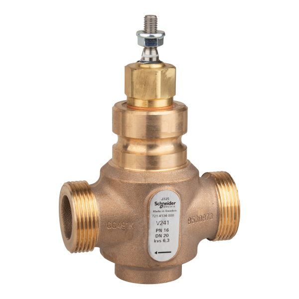 Vanne 2 voies bronze filetée pn16 dn20 kv6,3