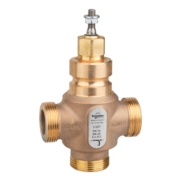 Vanne 3 voies bronze filetée pn16 dn20 kv6,3