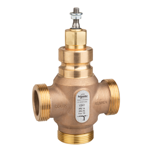 Vanne 3 voies bronze filetée pn16 dn25 kv10