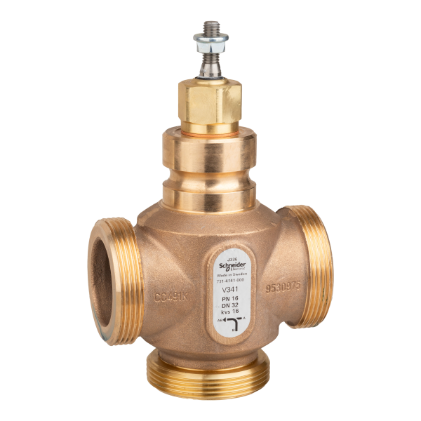 Vanne 3 voies bronze filetée pn16 dn32 kv16