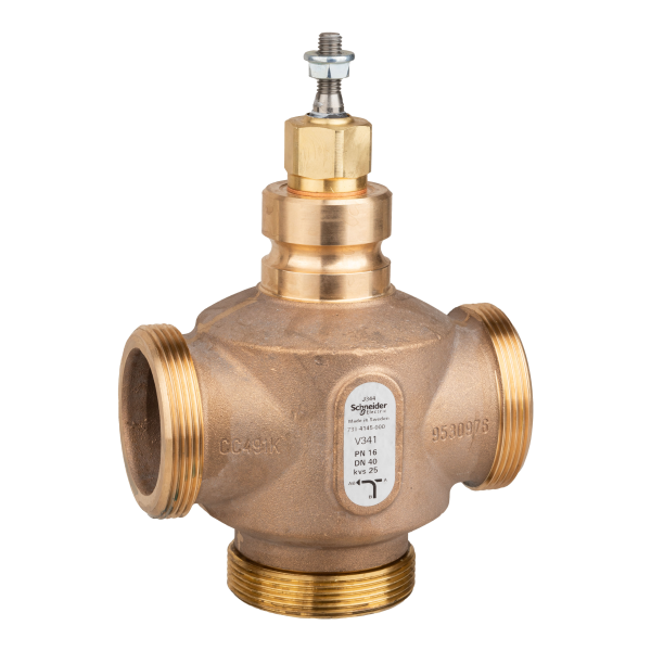 Vanne 3 voies bronze filetée pn16 dn40 kv25
