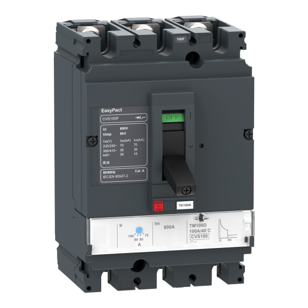 Easypact cvs - disjoncteur cvs100f tm100d 3p3d
