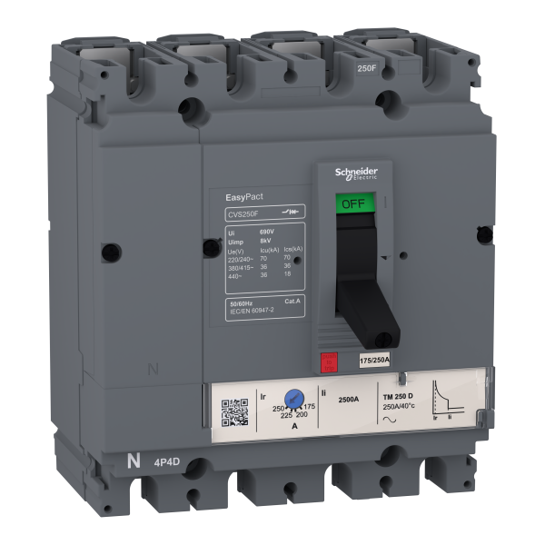 Easypact cvs - disjoncteur cvs250f tm250d 4p4d