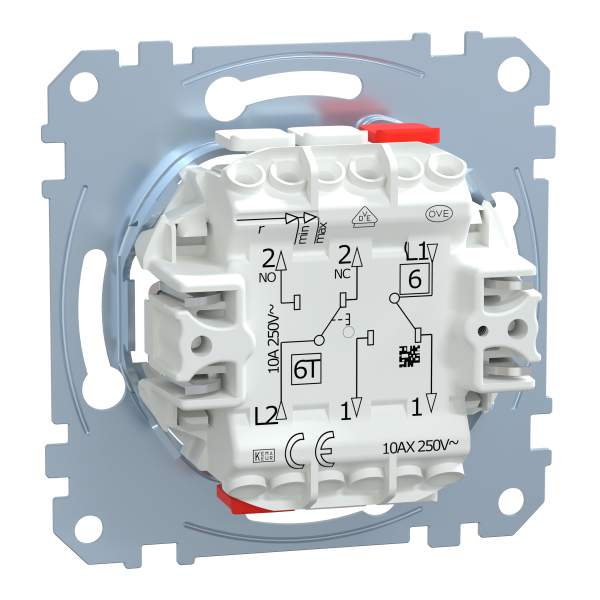 D-life - interrupteur dble va-et-vient + bouton-poussoir no/nf - 10a - méca seul