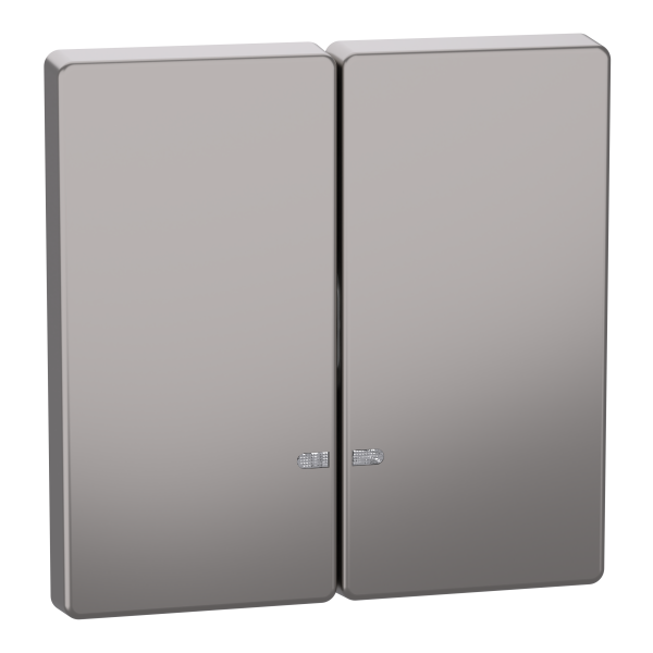 D-life - enjoliveur pour commande double avec voyant - métal nickel