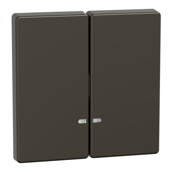 D-life - enjoliveur pour commande double avec voyant - métal mocca