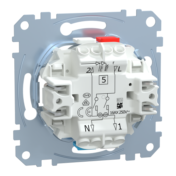 D-life - interrupteur double allumage lumineux témoin - 16a - méca seul