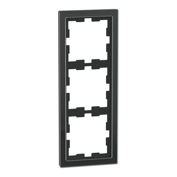 D-life - cadre de finition - verre - noir - 3 postes