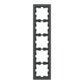 D-life - cadre de finition - verre - noir - 5 postes