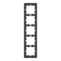D-life - cadre de finition - verre - noir - 5 postes