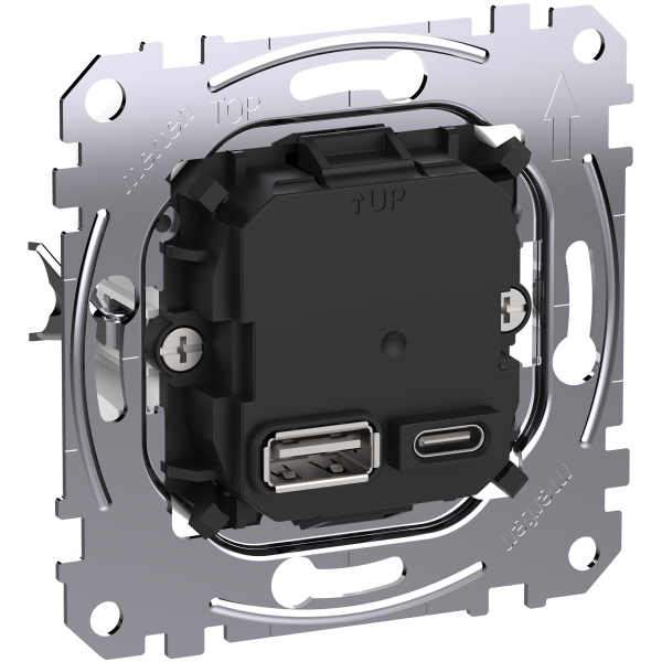 D-life - prise chargeur usb double - c 45w + a 7,5w - méca seul