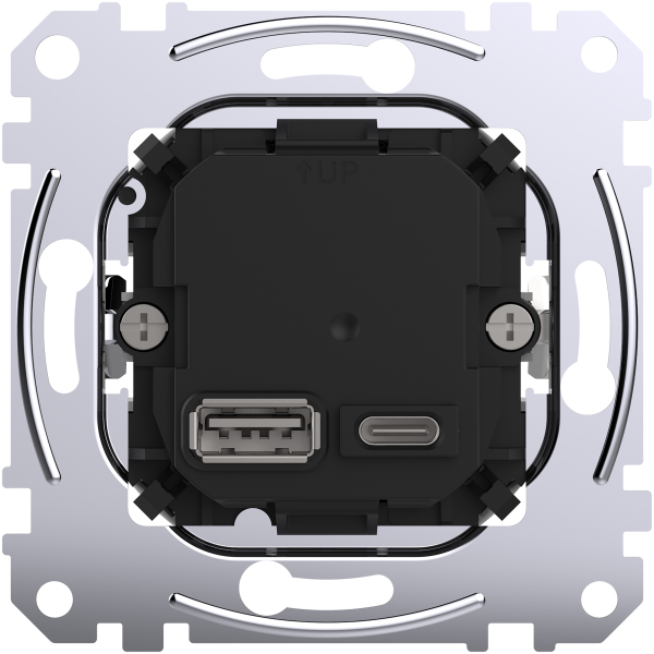D-life - prise chargeur usb double - c 45w + a 7,5w - méca seul