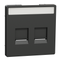 D-life - enjoliveur prise support double rj45 compatible keystone - anthracite
