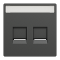 D-life - enjoliveur prise support double rj45 compatible keystone - anthracite