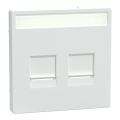 D-life - enjoliveur prise support double rj45 compatible keystone - blanc lotus