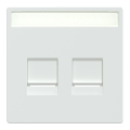 D-life - enjoliveur prise support double rj45 compatible keystone - blanc lotus