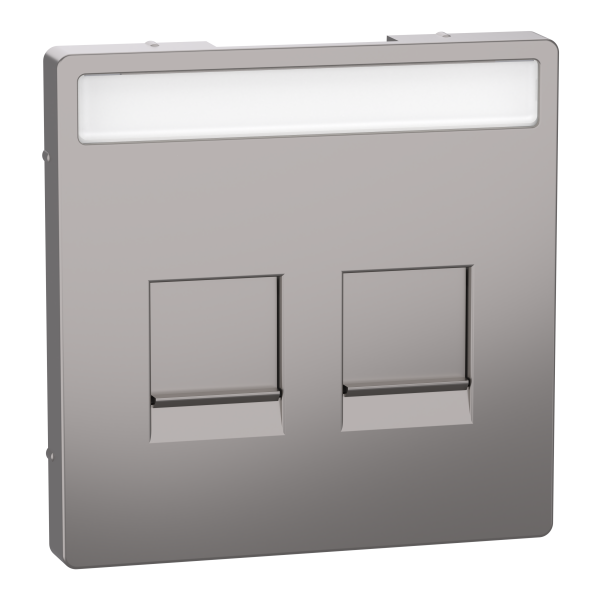 D-life - enjoliveur prise support double rj45 compatible keystone - métal nickel