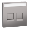 D-life - enjoliveur prise support double rj45 compatible keystone - métal nickel