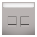 D-life - enjoliveur prise support double rj45 compatible keystone - métal nickel
