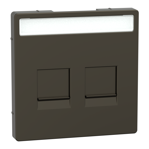 D-life - enjoliveur prise support double rj45 compatible keystone - métal mocca
