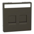 D-life - enjoliveur prise support double rj45 compatible keystone - métal mocca